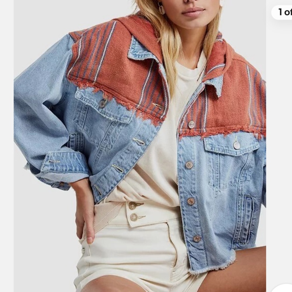 Free People Baja Hooded Denim Jacket